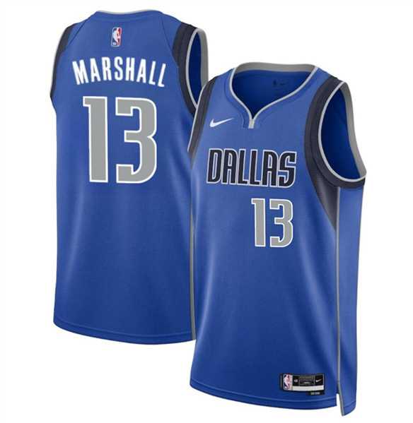 Mens Dallas Mavericks #13 Naji Marshall Blue 2024 Icon Edition Stitched Basketball Jersey Dzhi